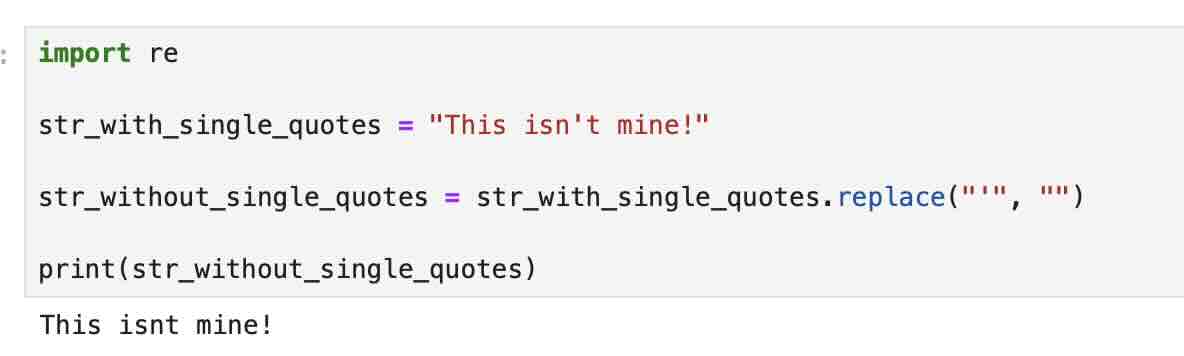 Python Repalce Single or Double Quotes Example